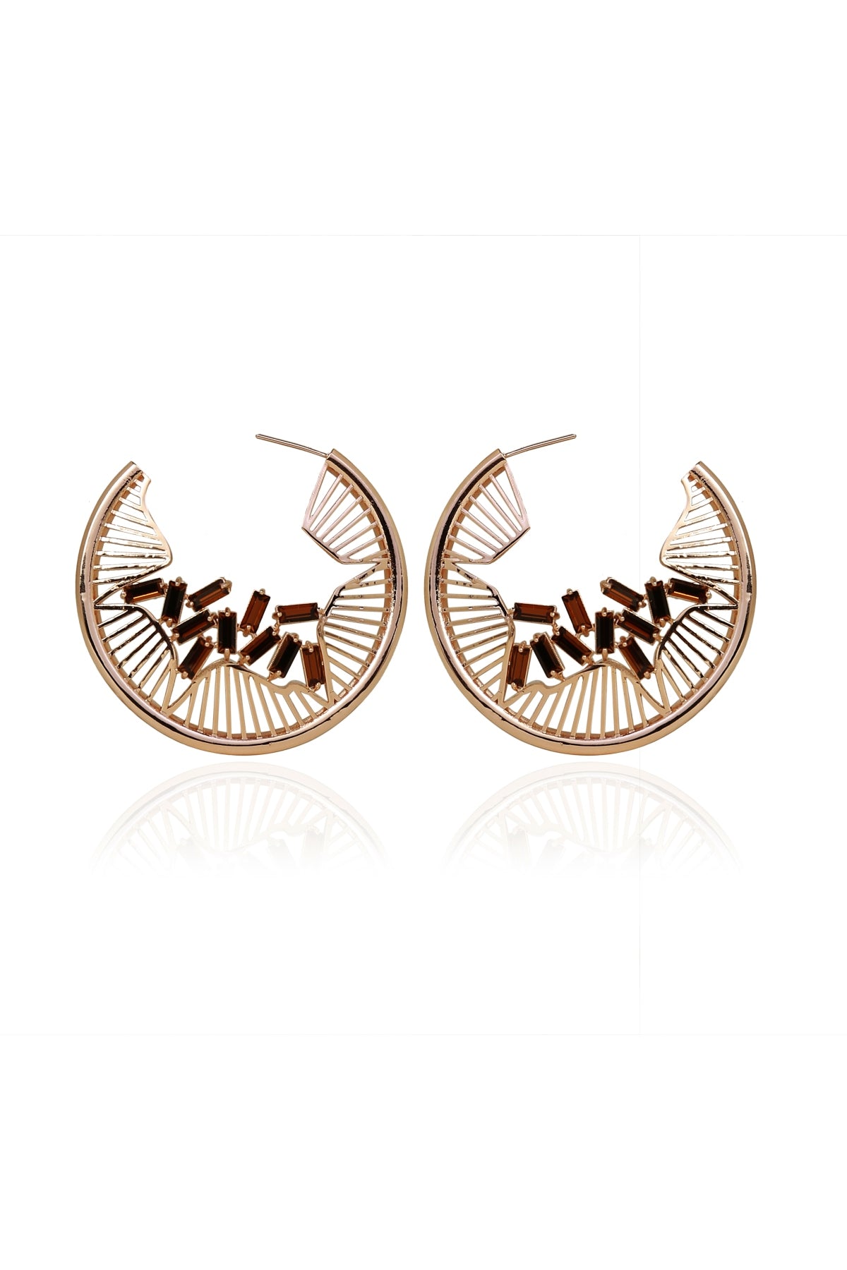 Buy Swarovski Baguette Hoops For Women Online at ScrollnShops